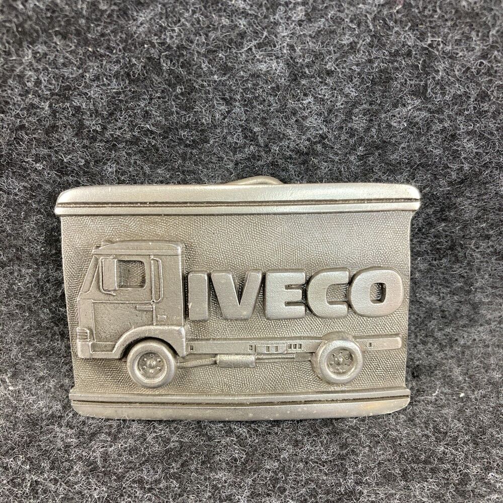 Vintage 1984 Limited Edition IVECO Flat bed trucking roll container Belt Buckle